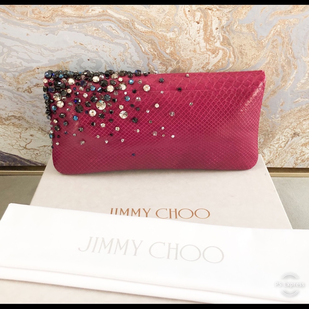 Gorgeous! Jimmy Choo Python Crystal Clutch - image 2